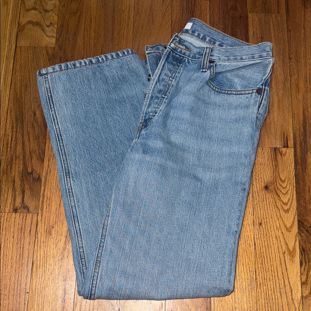 Re/done straight leg light wash jeans